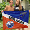 Blues vs Oilers House Divided Flag, NHL House Divided Flag