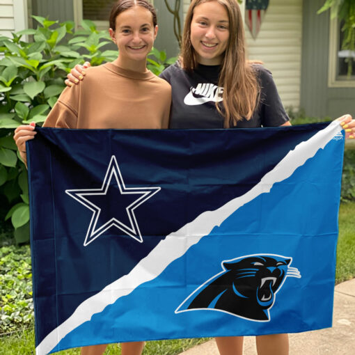 Cowboys vs Panthers House Divided Flag, NFL House Divided Flag