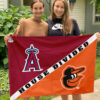 Angels vs Orioles House Divided Flag, MLB House Divided Flag