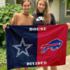 Cowboys vs Bills House Divided Flag, NFL House Divided Flag