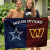 Cowboys vs Commanders House Divided Flag, NFL House Divided Flag