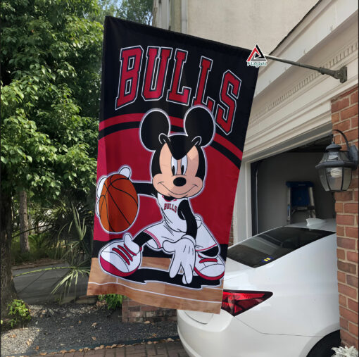 Chicago Bulls x Mickey Basketball Flag, NBA Premium Flag