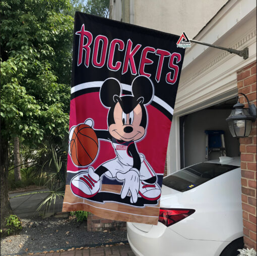 Houston Rockets x Mickey Basketball Flag, NBA Premium Flag