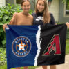 Astros vs Diamondbacks House Divided Flag, MLB House Divided Flag