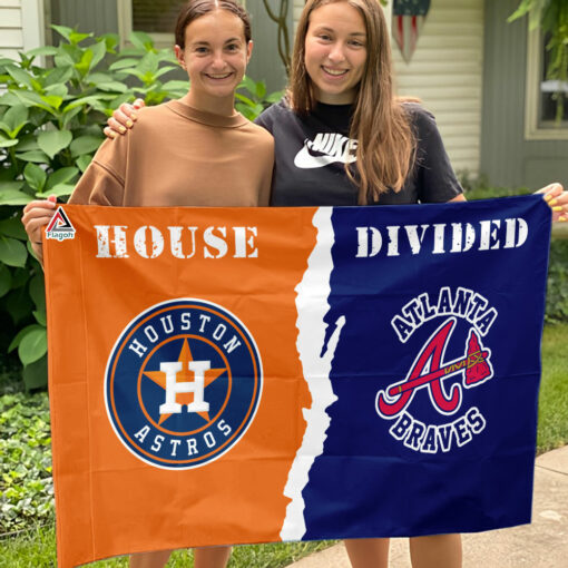 Astros vs Braves House Divided Flag, MLB House Divided Flag