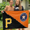 Astros vs Pirates House Divided Flag, MLB House Divided Flag