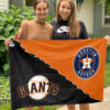 Astros vs Giants House Divided Flag, MLB House Divided Flag