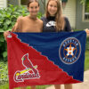 Astros vs Cardinals House Divided Flag, MLB House Divided Flag