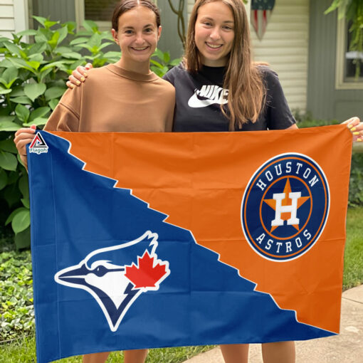 Astros vs Blue Jays House Divided Flag, MLB House Divided Flag