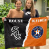 White Sox vs Astros House Divided Flag, MLB House Divided Flag