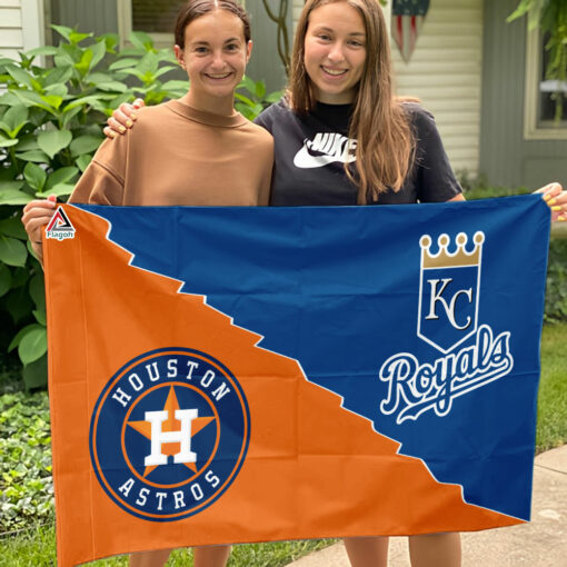 Royals vs Astros House Divided Flag, MLB House Divided Flag