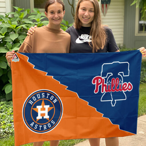 Phillies vs Astros House Divided Flag, MLB House Divided Flag