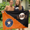 Giants vs Astros House Divided Flag, MLB House Divided Flag