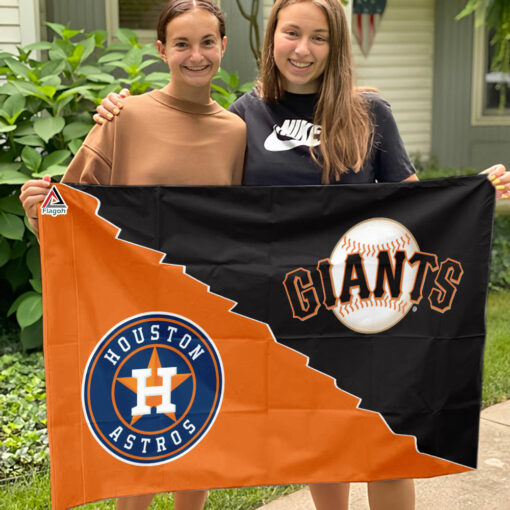 Giants vs Astros House Divided Flag, MLB House Divided Flag