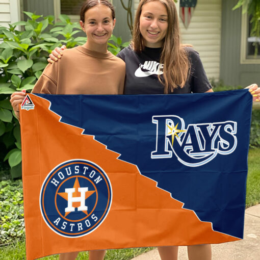 Rays vs Astros House Divided Flag, MLB House Divided Flag