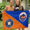 Mets vs Astros House Divided Flag, MLB House Divided Flag