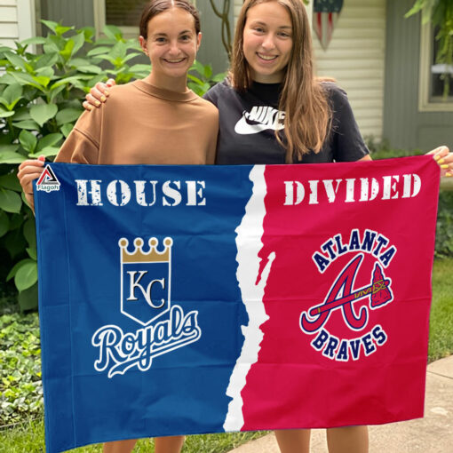 Royals vs Braves House Divided Flag, MLB House Divided Flag