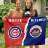 Cubs vs Mets House Divided Flag, MLB House Divided Flag