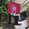 Cubs vs Padres House Divided Flag, MLB House Divided Flag