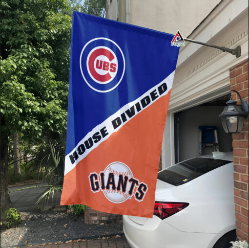 Cubs vs Giants House Divided Flag, MLB House Divided Flag