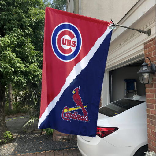 Cubs vs Cardinals House Divided Flag, MLB House Divided Flag