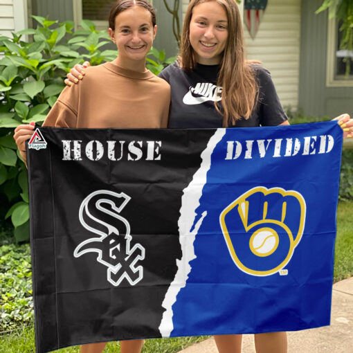 White Sox vs Brewers House Divided Flag, MLB House Divided Flag