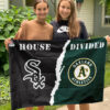 White Sox vs Athletics House Divided Flag, MLB House Divided Flag