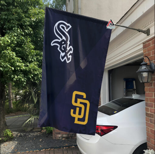White Sox vs Padres House Divided Flag, MLB House Divided Flag
