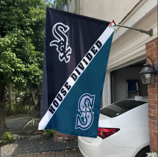 White Sox vs Mariners House Divided Flag, MLB House Divided Flag