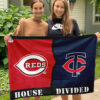 Reds vs Twins House Divided Flag, MLB House Divided Flag
