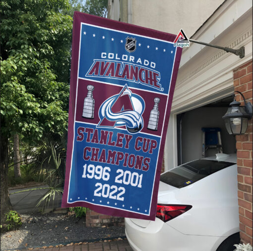 Colorado Avalanche Stanley Cup Champions Flag, Avalanche Stanley Cup Flag, NHL Premium Flag