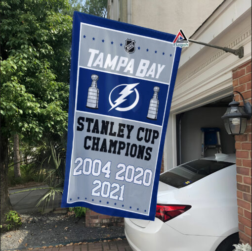 Tampa Bay Lightning Stanley Cup Champions Flag, Lightning Stanley Cup Flag, NHL Premium Flag