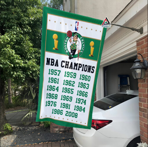 Boston Celtics Championship Flag, NBA Premium Flag, NBA Championship Flag