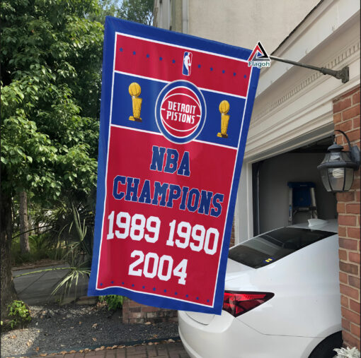 Detroit Pistons Championship Flag, NBA Premium Flag, NBA Championship Flag