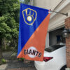 Brewers vs Giants House Divided Flag, MLB House Divided Flag