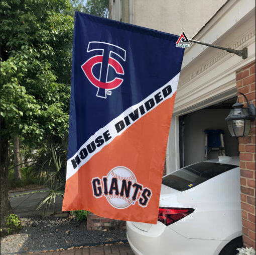 Twins vs Giants House Divided Flag, MLB House Divided Flag