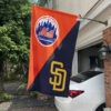 Mets vs Padres House Divided Flag, MLB House Divided Flag