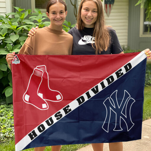 Red Sox vs Yankees House Divided Flag, MLB House Divided Flag