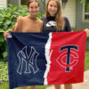 Yankees vs Twins House Divided Flag, MLB House Divided Flag