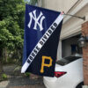 Yankees vs Pirates House Divided Flag, MLB House Divided Flag
