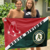 Red Sox vs Athletics House Divided Flag, MLB House Divided Flag