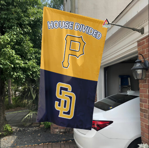 Pirates vs Padres House Divided Flag, MLB House Divided Flag