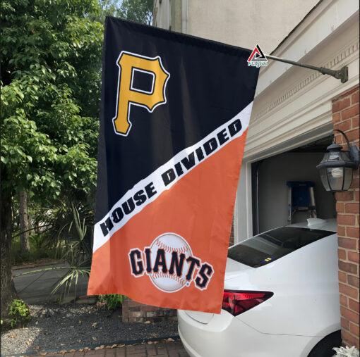 Pirates vs Giants House Divided Flag, MLB House Divided Flag
