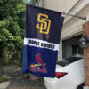 Padres vs Cardinals House Divided Flag, MLB House Divided Flag