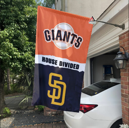Giants vs Padres House Divided Flag, MLB House Divided Flag