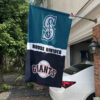 Mariners vs Giants House Divided Flag, MLB House Divided Flag