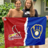 Cardinals vs Brewers House Divided Flag, MLB House Divided Flag