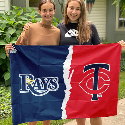 Rays vs Twins House Divided Flag, MLB House Divided Flag