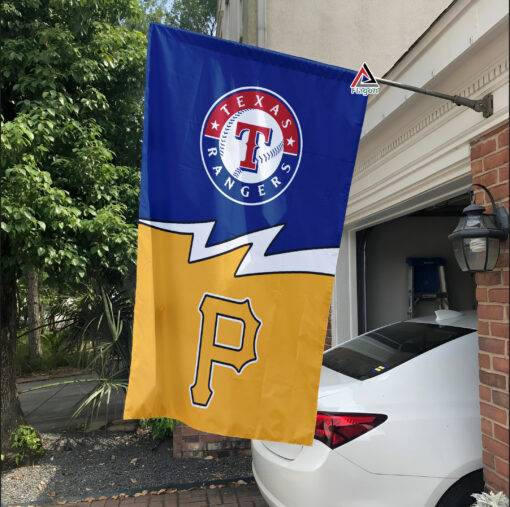 Rangers vs Pirates House Divided Flag, MLB House Divided Flag