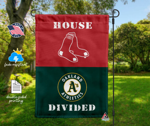 Red Sox vs Athletics House Divided Flag, MLB House Divided Flag